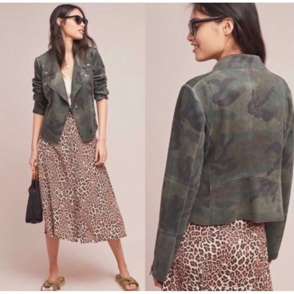 Marrakech by anthropology. Faux suede camp jacket. M only worn a few times